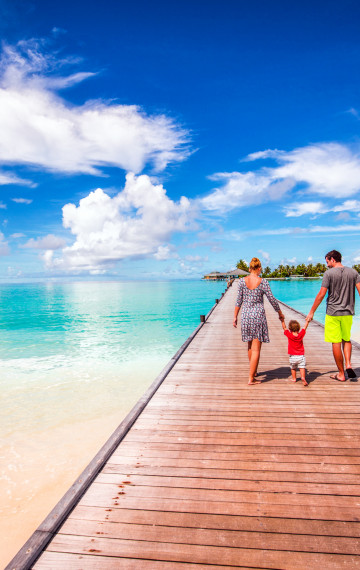 Famiglia alle Maldive