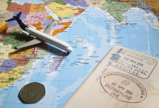 Mauritius cartina e timbri aeroportuali