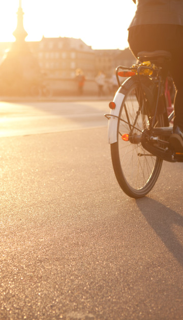 danimarca bici al tramonto