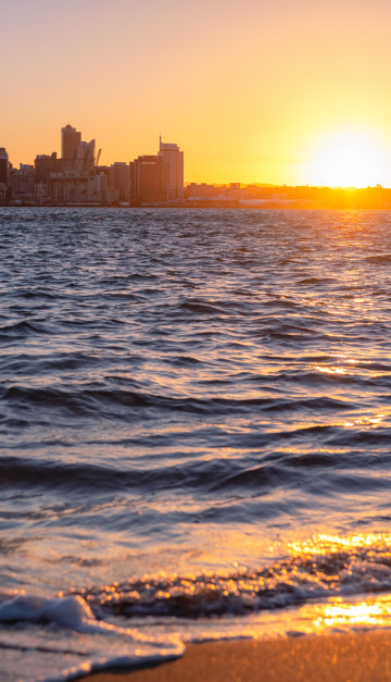 nuova zelanda tramonto sul mare