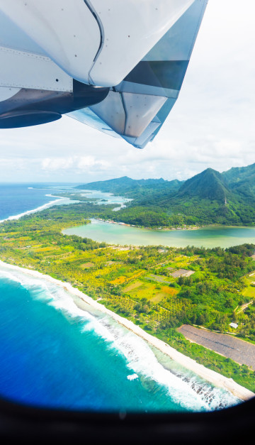 polinesia francese vista dall'aereo