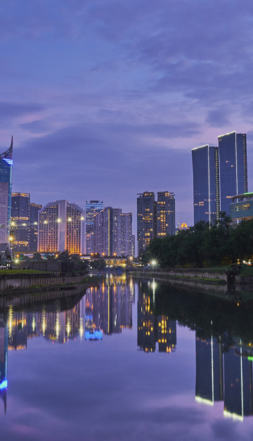 indonesia Jakarta al tramonto